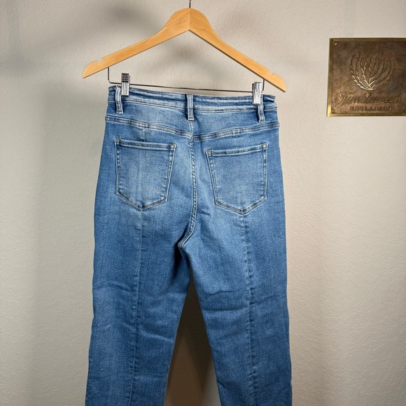 Flying Monkey High Rise Cropped Jeans Distressed Raw Hem Women's Size 30 - Picture 5 of 9